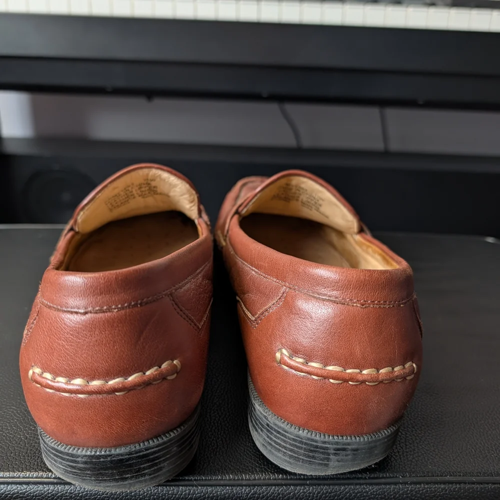 Rockport Men’s Brown Leather Penny Loafers 11W‎ Wide Comfort Dress Shoes